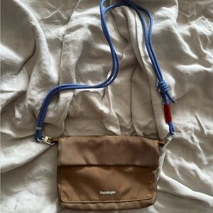TOPOLOGIE TAN CROSSBODY BAG REMOVABLE COBALT CORD